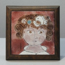 Robert & Jean Cloutier large face decor tile France 20th century