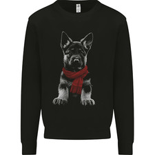 Sweat-Shirt Jumper Pour Homme Avec Un Chiot Berger Allemand Dans Une Écharpe