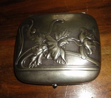 étui à cigarettes en Argent Massif Art Nouveau 1900