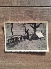VINTAGE GOYON MOTORCYCLE PHOTO CAMPING 1950