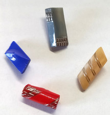 4 ART DECO ENAMEL GLASS BUTTONS