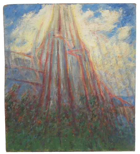 Tableau abstrait vintage daté - abstrait,