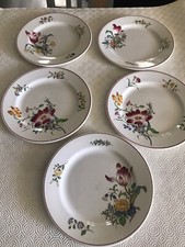 STRASBOURG 5 ANCIENNES ASSIETTES PLATES DÉCOR FLEURI DÉBUT XX
