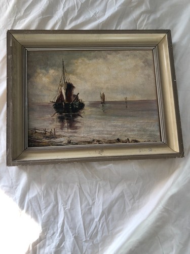 Huile sur toile marine signe - huile,