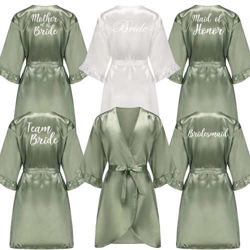 Peignoir court satin - , vert