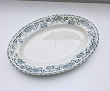 Grand plat ovale 32 cm ancien Terre de fer Moulin des loups Modèle Athènes P1