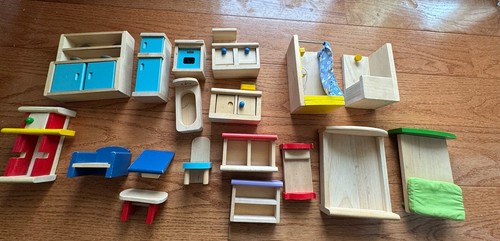 Wooden doll house furniture - wooden,