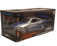 NISSAN SKYLINE GTR R34- Brian O'connor-FAST AND FURIOUS -19cm- Silver -NEUF 🇫🇷