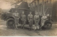 Photo Card - Military - Hardware - Men in Front of an Armored Car