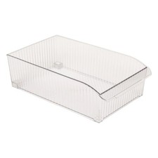 Bac de Rangement Frigo à Roulettes "Streaks" 22x36cm Transparent