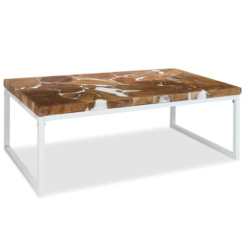 Teck table basse résine - teck,