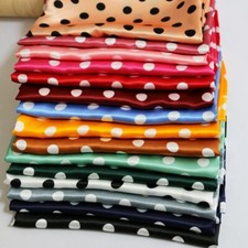 1Yard X 1.48Meter  Polka Dots Fabric Satin Charmeuse Soft Lining Scarf Diy Tissu