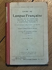 Ancien Livre Scolaire Cours De Langue Française 1923