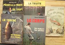 PÊCHE EN RIVIÈRE LOT de 5 LIVRES TRUITE - TANCHE - CARPE + VIE DES POISSONS