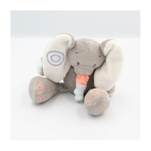 Doudou éléphant gris orange