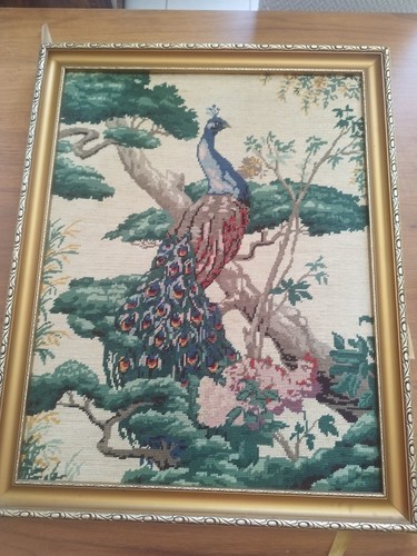Tableau canevas motif - tableau, paon