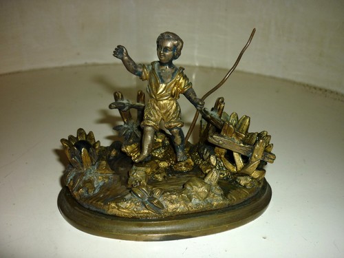 Sculpture bronze enfant - bronze,