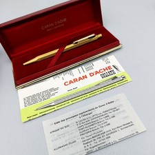 CARAN D'ACHE ECRIDOR GOLD PLATED GRAIN D'ORGE BALLPOINT PEN VINTAGE