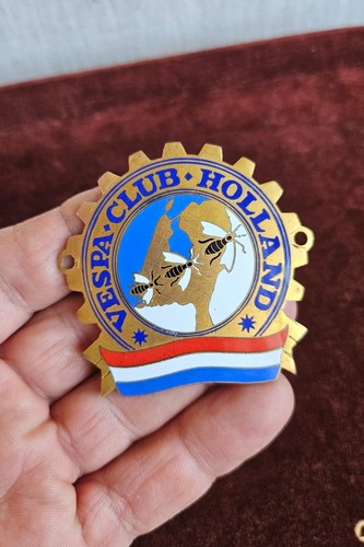 Vintage enamel scooter badge - vintage,