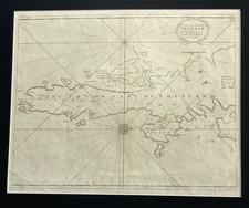 ANTIQUE SEA CHART – SHETLAND ISLES (SOUTH) - GREENVILLE COLLINS PUBLISHED c.1693