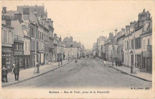 Cpa reims rue vesle - rue,