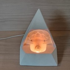 Lampe Vintage en Plâtre Pharaon 1993, Élégante Décoration Égyptienne, Rare