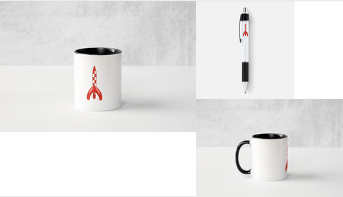 Mug tintin fusee lune - mug,