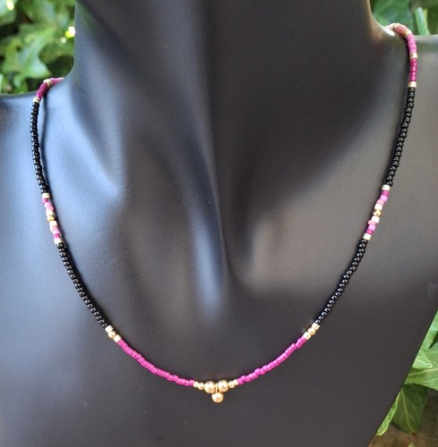 Collier perles verre - collier,