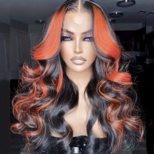 Orange Highlights Long Wavy