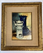 VIKO (Victor), huile sur carton Nature morte théière signée 1964