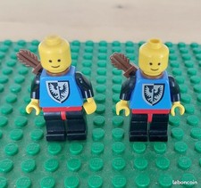 Lot 2 figurines Lego Chevaliers faucon noir moyen age castle personnage set 6074