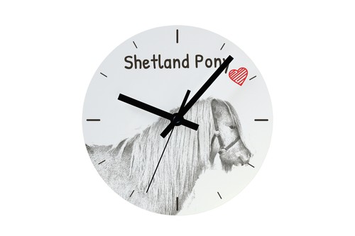 Poney shetland horloge - horloge, avec