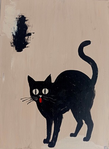 Tableau chat noir - tableau,