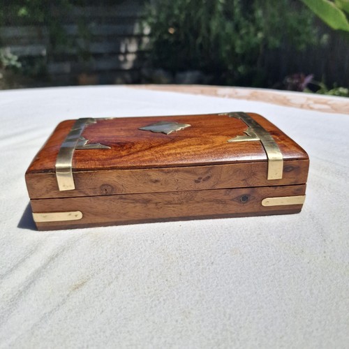 Coffret ancien bois teck - coffret,