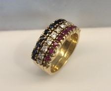 Bague Or 14 Carats Saphirs