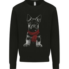 Sweatshirt Enfant Avec Un Chiot Berger Allemand Dans Une Écharpe