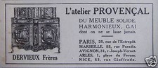 ADVERTISEMENT DERVIEUX BROTHERS L'ATELIER PROVENCAL SOLID FURNITURE HARMONIEUX CHEI