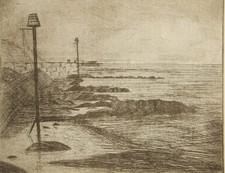 Felicity O' Sullivan modernist pencil signed proof etching; The Shoreline 1977