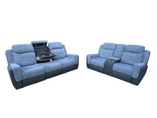 Ensemble canapé 3+2 inclinable moderne avec LED, chargeur sans fil et...