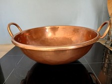 Tres Ancien  Cul De Poule Cuivre Rose Confiturier Cuisine 43 Cm 