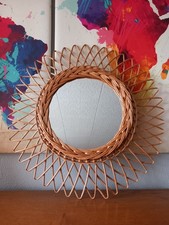 Ancien Miroir en rotin Année