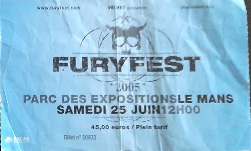 Billet ticket concert fury - billet,
