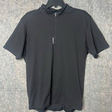 BTWIN Decathlon Men Large High Neck Black Cycling Short Sleeve Summer Jersey