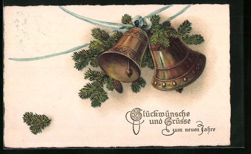 Cloches branche sapin - cloches, de