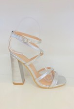 escarpins gros talons argenté