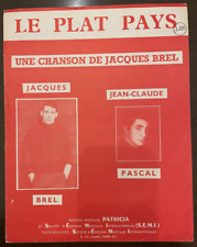 Partition de Musique JACQUES BREL - Le Plat Pays 1962 Music Sheet 4 pages