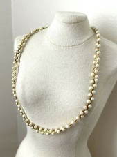 COLLIER vintage fausse perle nacré & Doré 40,5cm état NEUF chic !