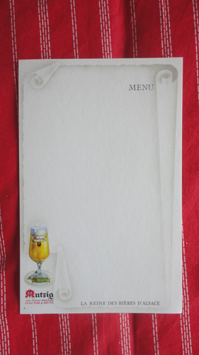 Menu vierge biere alsace - menu,