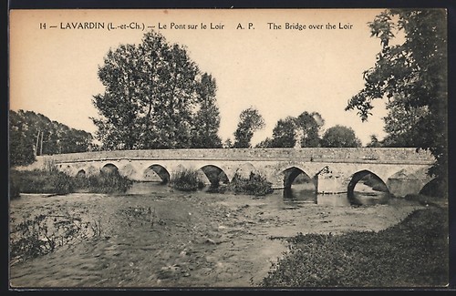 Cpa lavardin pont sur le - cpa,