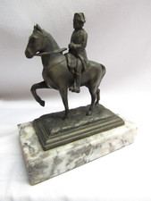 Vintage Napoleon Bonaparte on Horse Statue Figurine Marble Plinth Base Bronze?